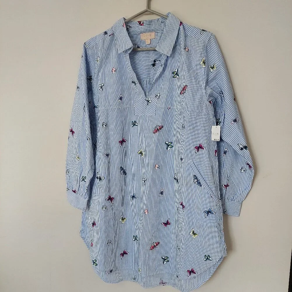 LOVE By Gap 100% Cotton Shirt Tonic Dress, Oversize XS - Picture 2 of 10